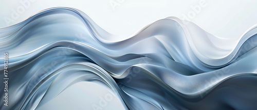 Fluid Tranquility: Serene layers with a fluid, wavy form, blending harmoniously in a minimalist and natural setting.