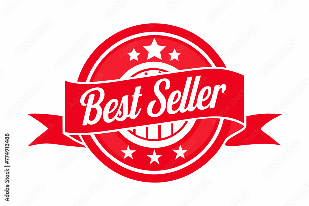 best seller badge logo design vector illustration 