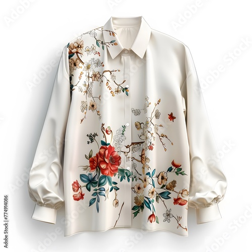 3D  Silk blouse Mock-up © Lin_Studio