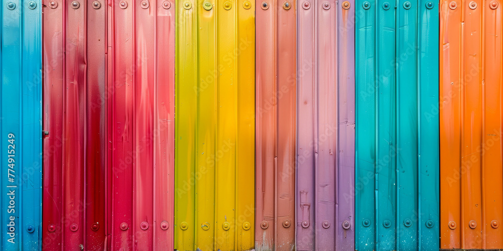 Brightly Colored Metal Fence Brightly Colored Metal Fence