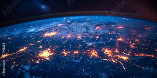 Global Network Nodes: Connecting the World for Internet Communication Technology. Concept Internet Infrastructure, Data Centers, Network Connectivity, Digital Communication, Global Connectivity