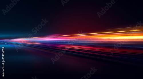 abstract background, abstract black ground with a red blue line, Speedy movement of light