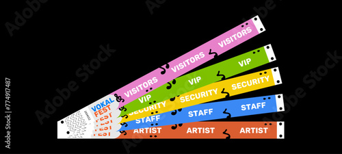 Wristband Control ticket bracelets for event, vocal fest, signing festival, staff, vip, visitors, security, artist ticket bracelets