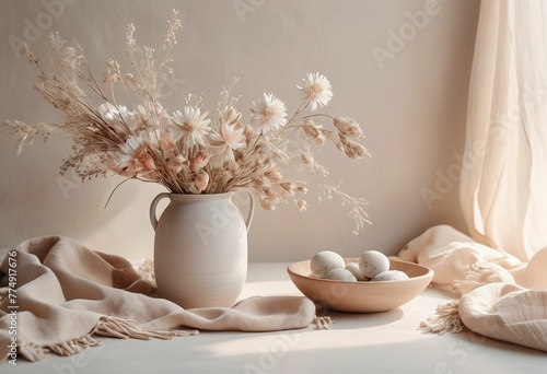 Minimalist Pottery and Dried Flowers