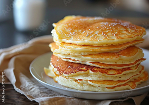 plain pancakes --no toppings, honey