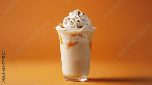 cinematic shot of a extreme closeup shot of a cremy drink from dunkin donuts, food photography