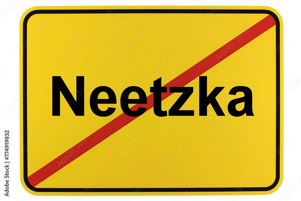 Fototapeta premium Illustration eines Ortsschildes der Gemeinde Neetzka in Mecklenburg-Vorpommern