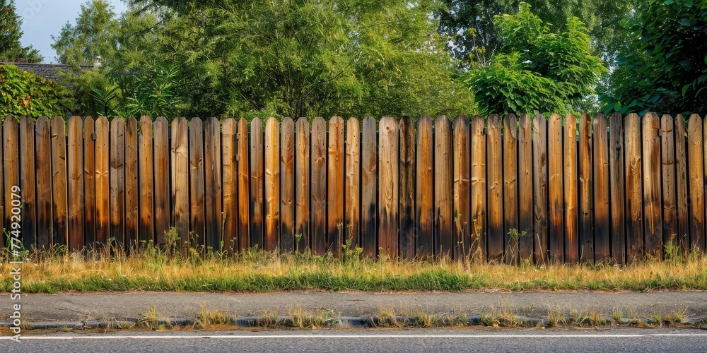 Fototapeta premium mixed-material fence