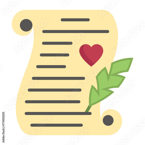 Peacock Feather Nikah Nama Paper vector icon design, Muslim marriage Symbol, Islamic wedding customs Sign, Indian subcontinent matrimony illustration, signing a marriage certificate with pen concept