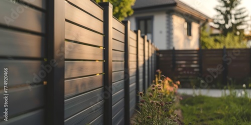 Modern Composite Fence running around the house