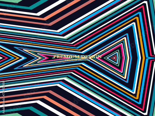 Premium Background with Abstract Colorful Lines pattern. Geometric Digital Art. Retro colorful striped wallpaper.