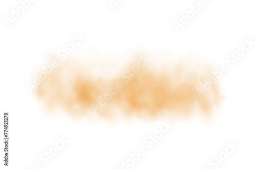 Yellow fog in slow motion. Realistic atmospheric yellow smoke. Red fume slowly floating rises up. PNG. 