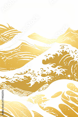 big waves in muted earthy and gold colors esoteric