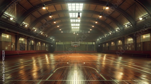 Basketball Court With Hoop