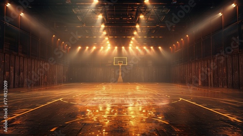Basketball Court With Hoop