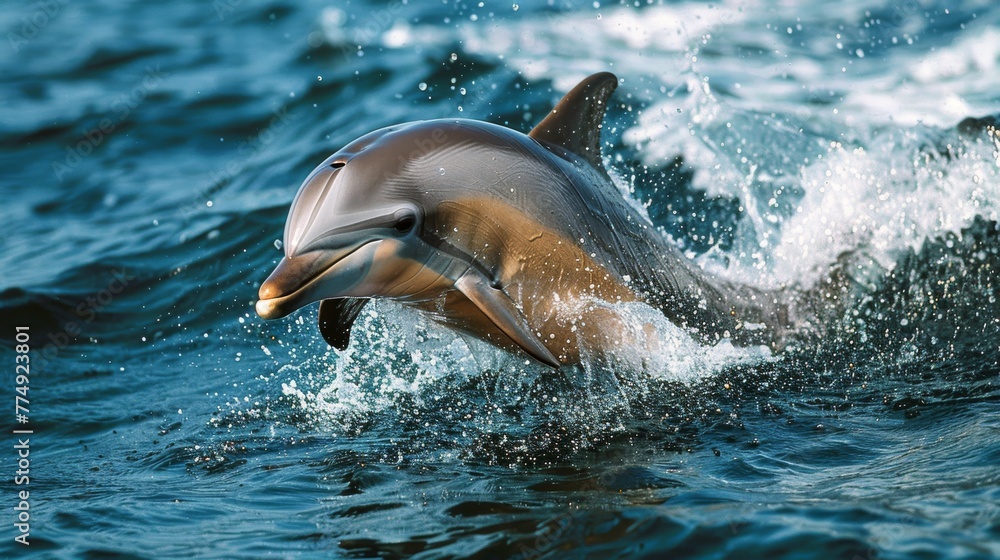 Fototapeta premium Dolphin Jumping Out of Water