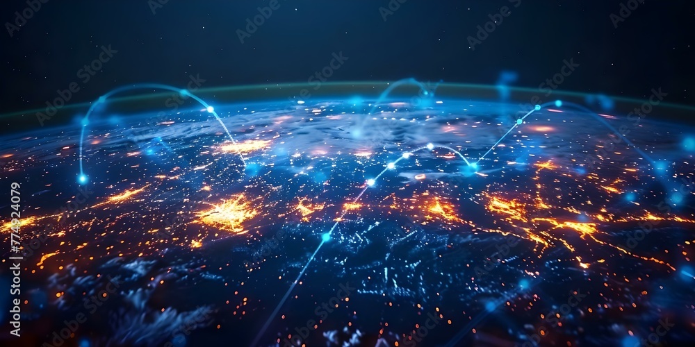 Global Telecommunication Network: Connecting the World through Internet Communication Technology. Concept Telecommunication Networks, Internet Connectivity, Global Communication