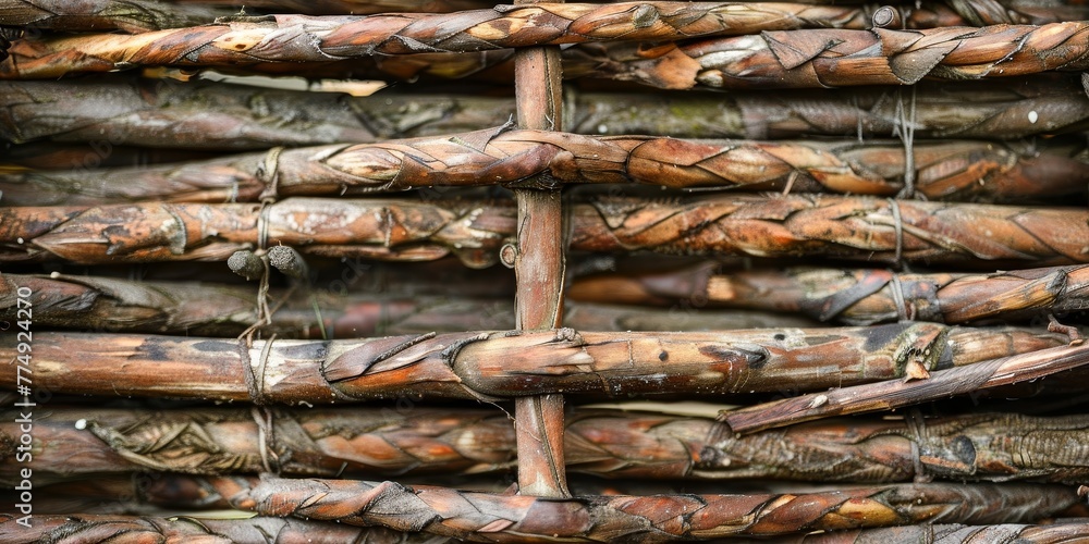 Woven Willow Hurdle Fence creating a charming and eco-friendly perimeter, offering a unique texture and a countryside vibe. Woven Willow Hurdle Fence creating a charming and eco-friendly perimeter, offering a unique texture and a countryside vibe.