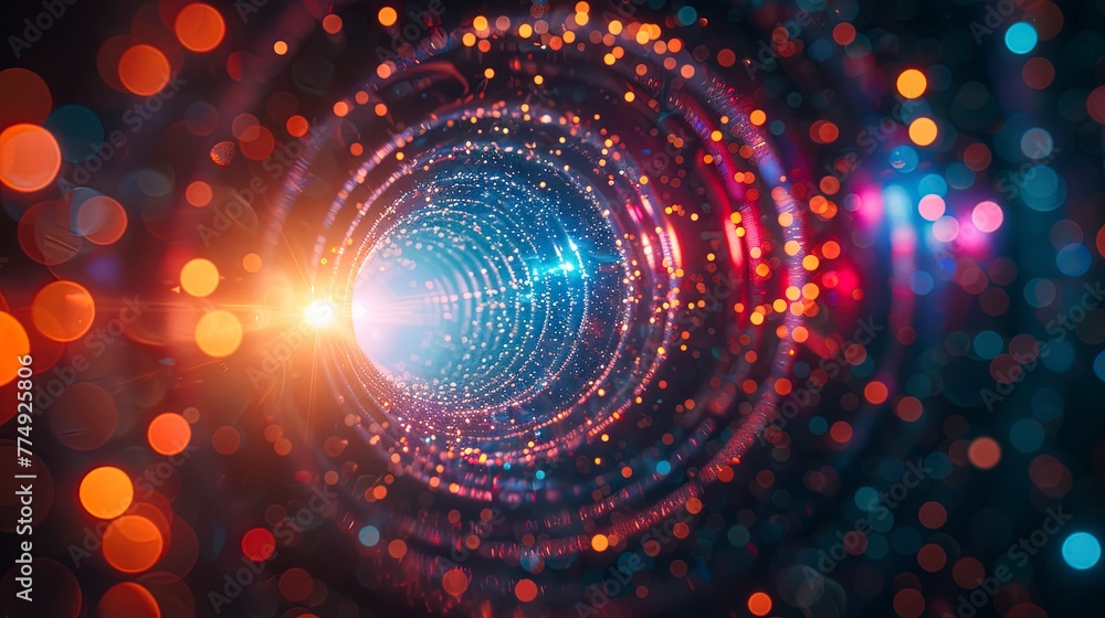 Abstract neon background, round tunnel. Abstract neon background, round tunnel.
