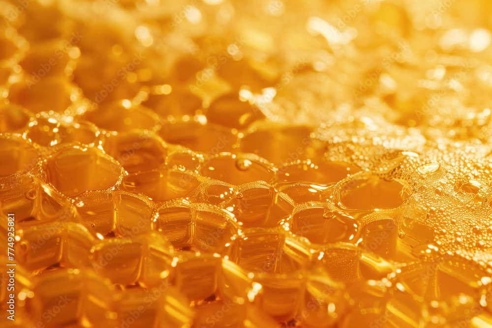 close up of honeycomb with honey. Background image. Created with Generative AI technology. close up of honeycomb with honey. Background image. Created with Generative AI technology.