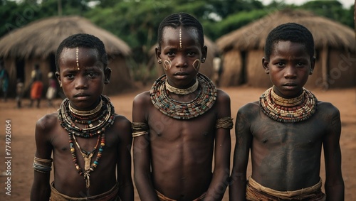 Obraz na płótnie African tribe children