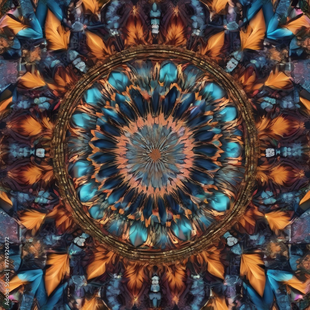 A digital kaleidoscope creating a symmetrical pattern of stars3