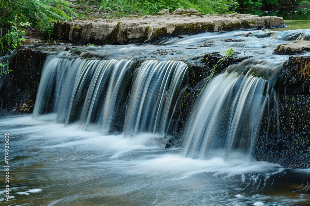 Naklejka premium Closeup of waterfall for background