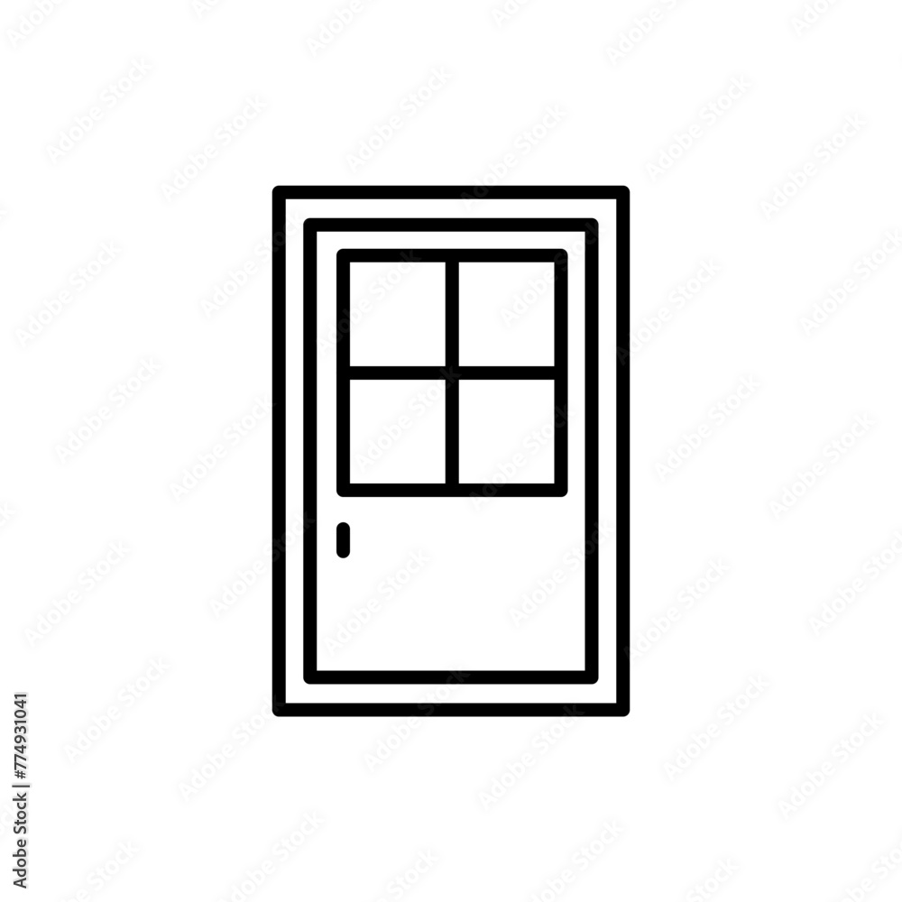 Door outline icons, minimalist vector illustration ,simple transparent graphic element .Isolated on white background Door outline icons, minimalist vector illustration ,simple transparent graphic element .Isolated on white background
