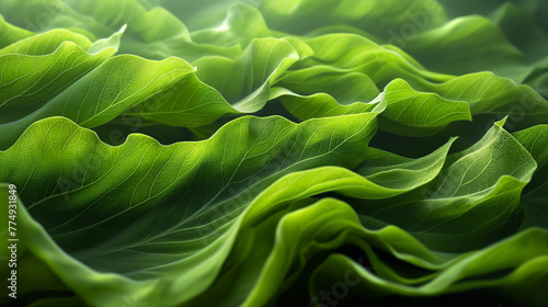 Green wavy background.