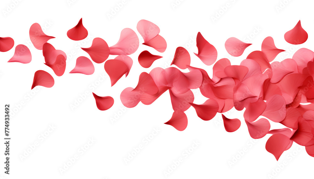 red petals splash flying isolated on transparent background cutout red petals splash flying isolated on transparent background cutout