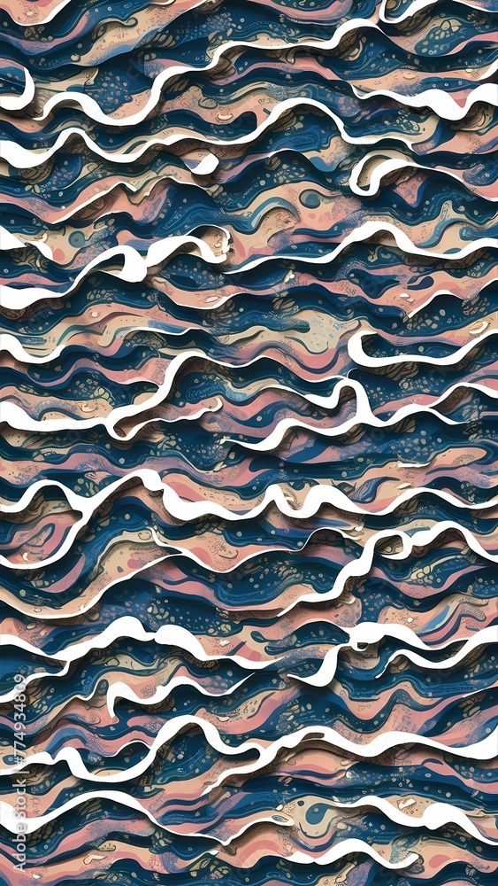 Seamless background wallpaper coloring pattern. waves pattern