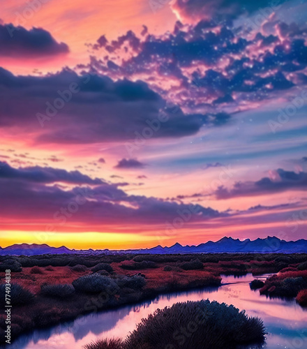 Celestial Serenity. Beauty of a star-filled sky at sunset © Olga Khoroshunova