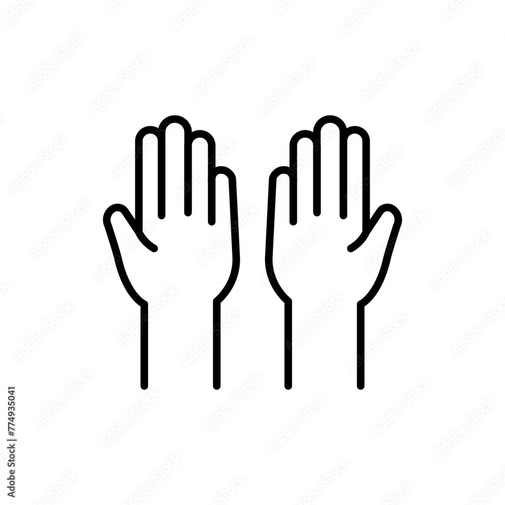 Praying hand outline icons, minimalist vector illustration ,simple transparent graphic element .Isolated on white background Praying hand outline icons, minimalist vector illustration ,simple transparent graphic element .Isolated on white background
