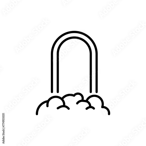 Heaven door outline icons, minimalist vector illustration ,simple transparent graphic element .Isolated on white background