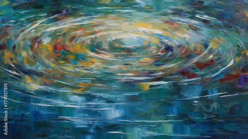 Harmonious Ripple. Harmonious ripples of color cascading across the canvas, creating a sense of tranquility and balance in the viewer's mind.