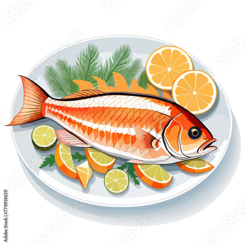 Series | Fish as a dish | Vector illustration for the seafood restaurant menu card