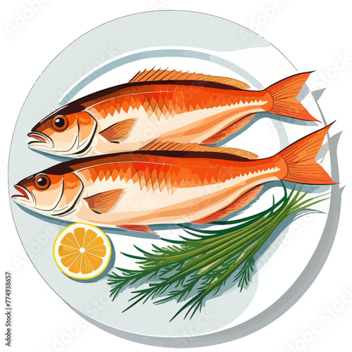 Series | Fish as a dish | Vector illustration for the seafood restaurant menu card