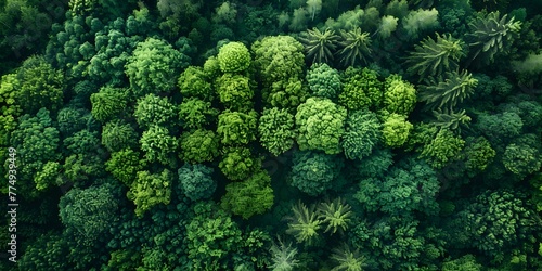 Aerial view of reforestation areas symbolizing positive climate change efforts. Concept Climate Change, Reforestation, Sustainability, Aerial Photography, Environment photo