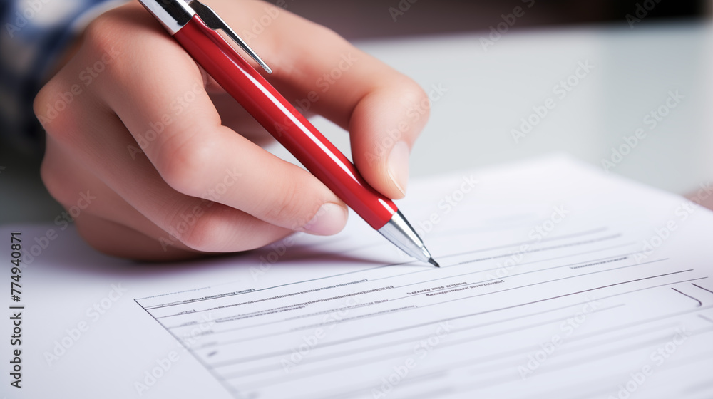 Casting a Vote: Hand Filling Out Ballot with Red Pen Generative AI Casting a Vote: Hand Filling Out Ballot with Red Pen Generative AI