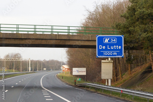 Niederlande, Autobahn A1, Ausfahrt 34, De Lutte,