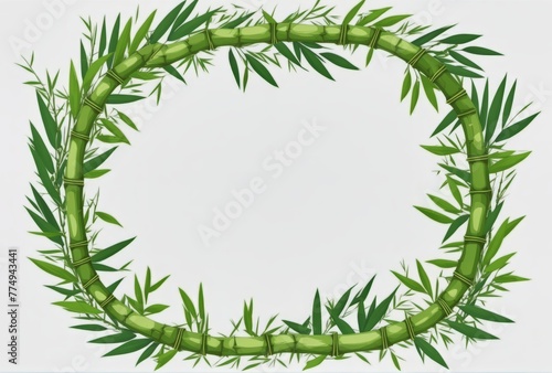 Bamboo Wreath Illustration  Organic Greenery Design  Eco-Friendly Art  Natural Theme