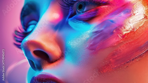 Abstract background for cosmetic products. Close up of makeup texture  bright and sparkles beauty