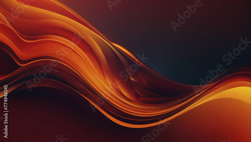 Abstract red and orange liquid wavy shapes futuristic banner. Glowing retro waves vector background.