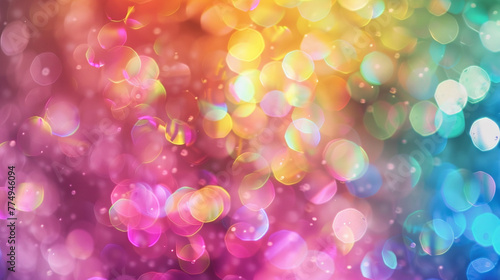 Whimsical rainbow gradient backdrop with vibrant colors, injecting joy into presentations. photo
