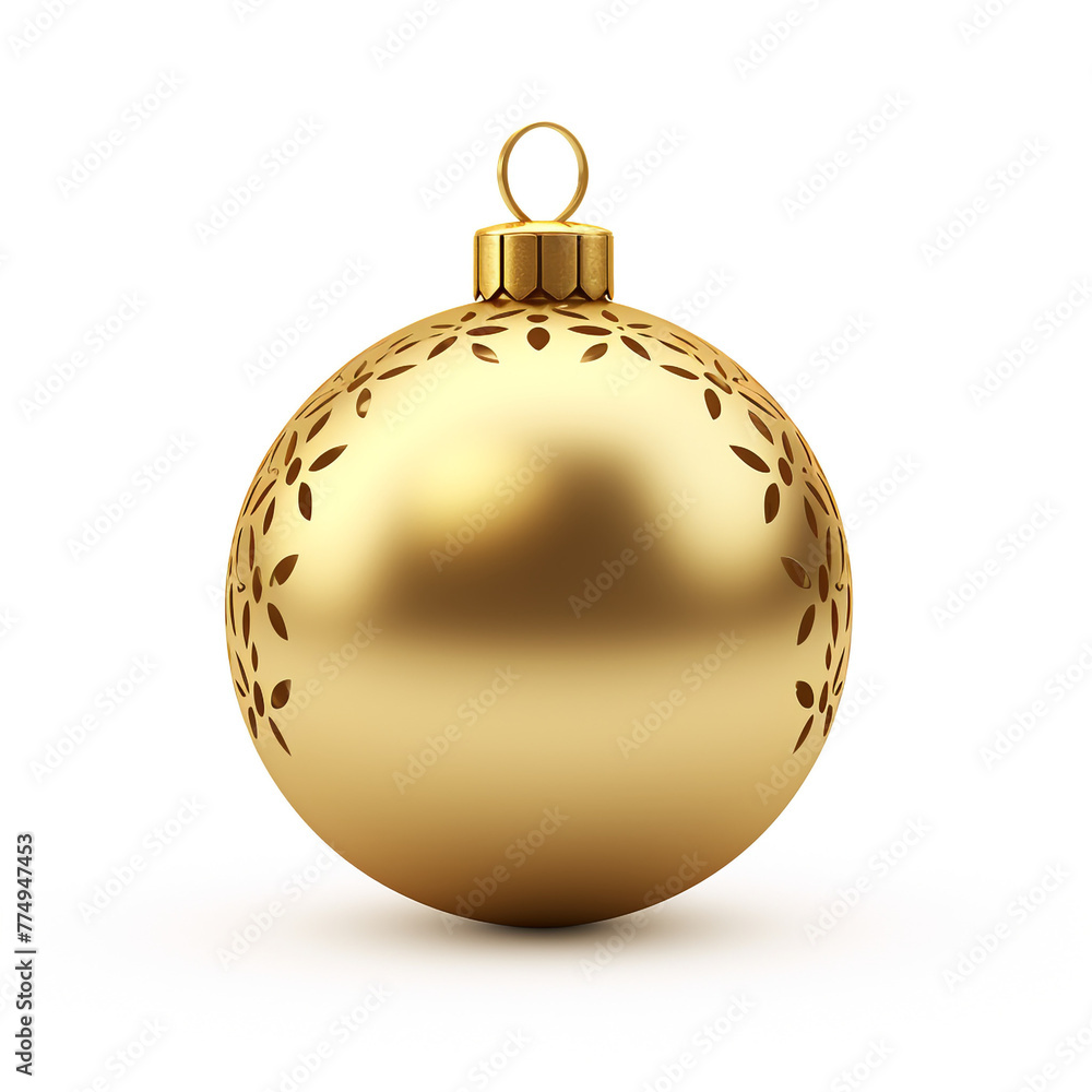 golden christmas sphere on isolated background сreated with Generative Ai golden christmas sphere on isolated background сreated with Generative Ai