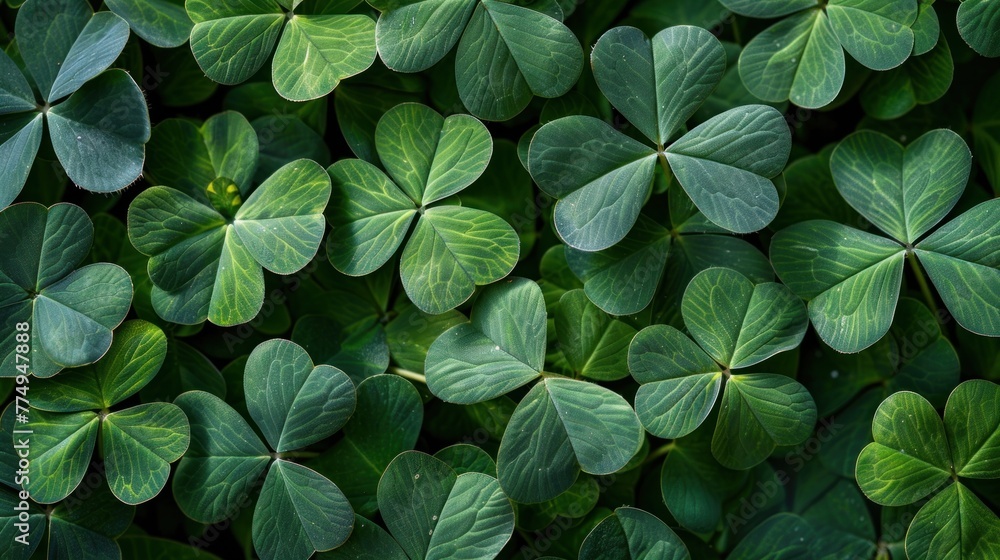 Vivid Clover Leaves. St. Patrick's Day Spirit Vivid Clover Leaves. St. Patrick's Day Spirit