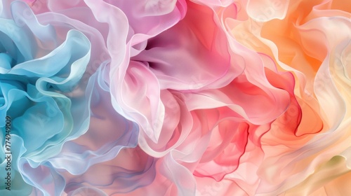 Close-up of silky pastel-colored petals for a blossoming background banner.