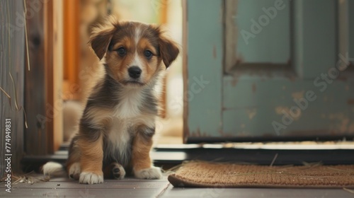 Wallpaper Mural Heartwarming scene of a puppy eagerly awaiting an outing with their owner. Torontodigital.ca