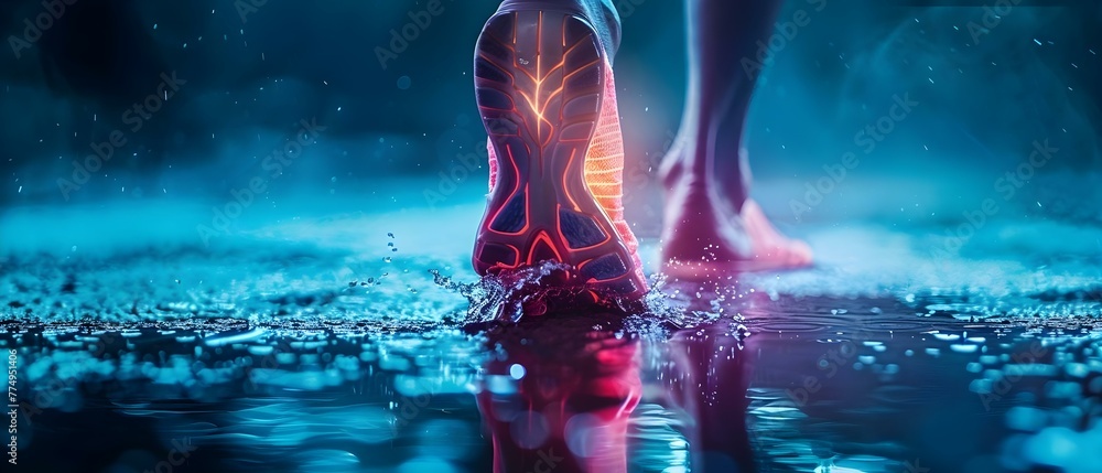 Closeup of a foot with heel pain possibly due to conditions like plantar fasciitis or Severs Disease. Concept Heel Pain, Plantar Fasciitis, Severs Disease, Foot Condition, Closeup Photography - obrazy, fototapety, plakaty 