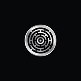 Metal Round Maze Logo